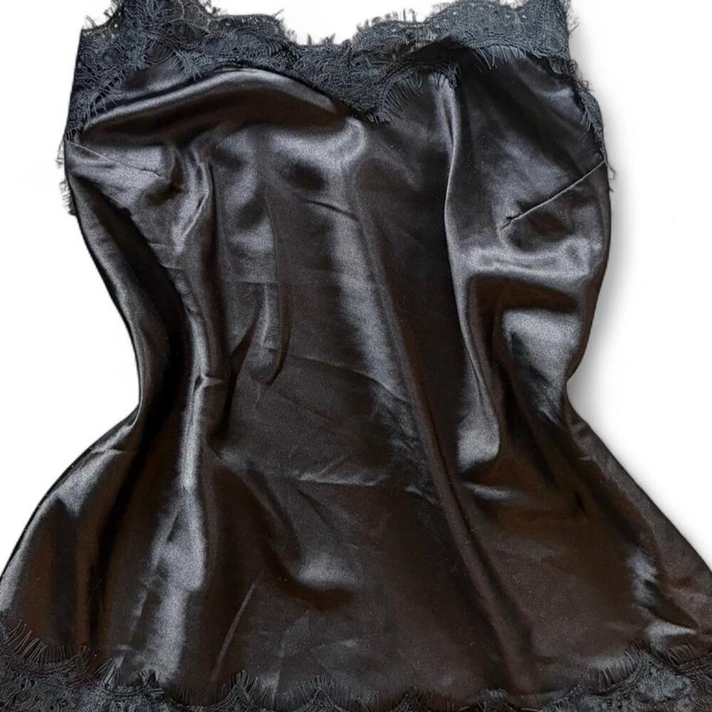 Black lace trim cami top